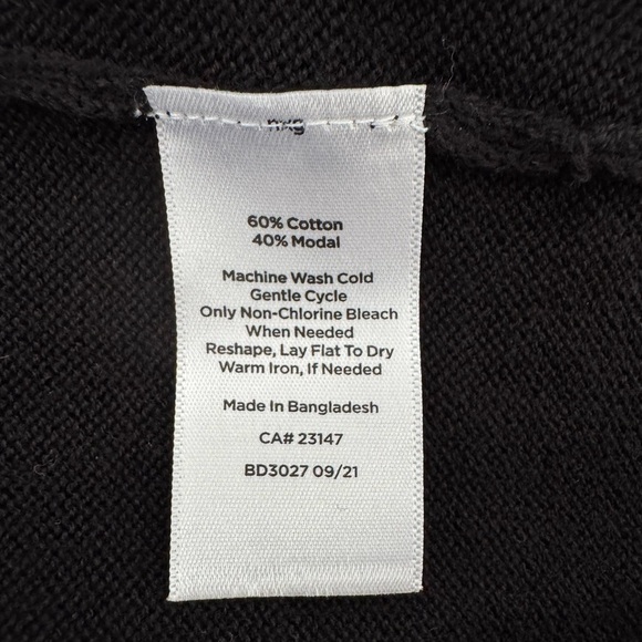 Talbots Black Cardigan with Off White Trim - Picture 6 of 8